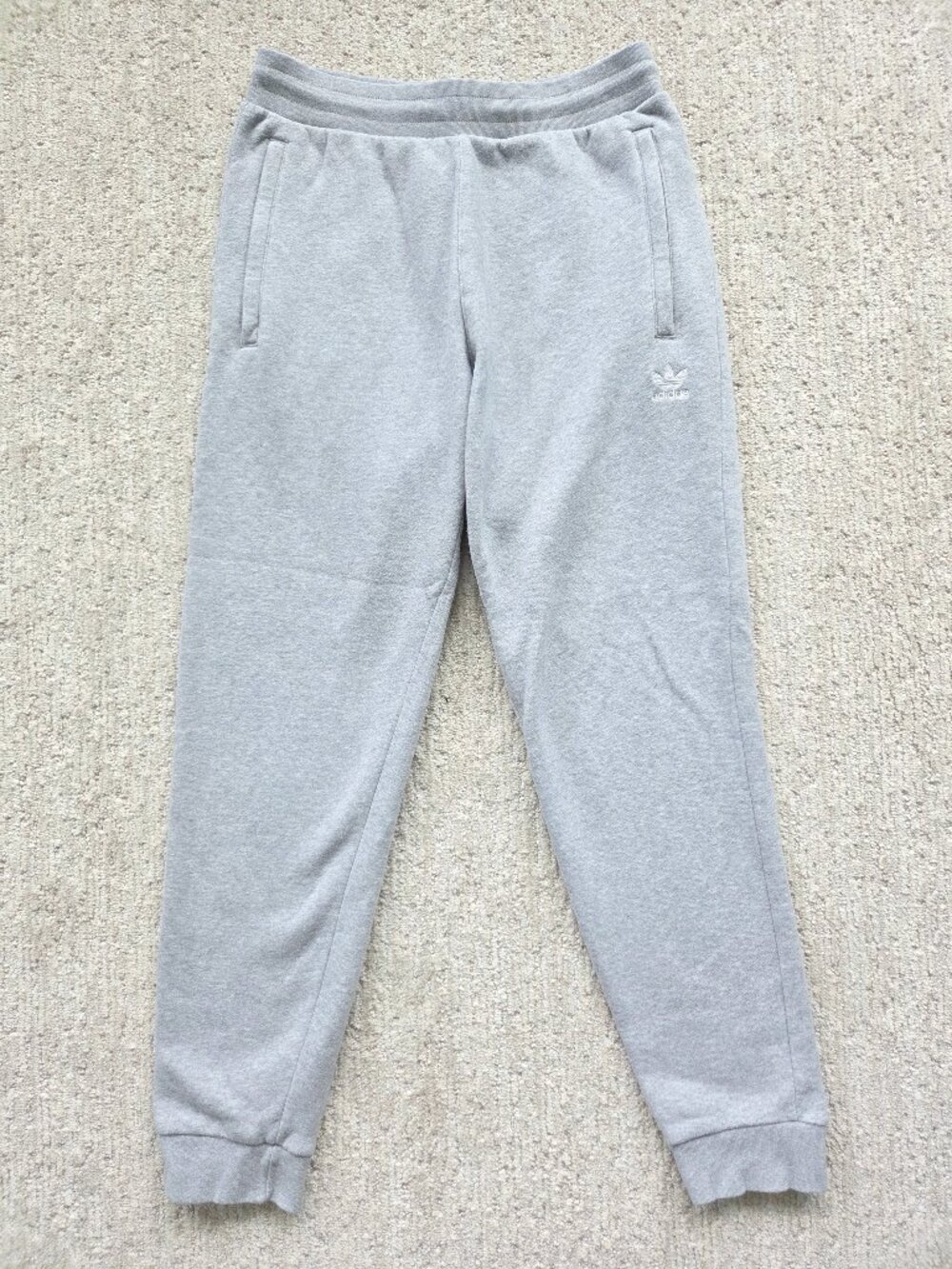 Adidas Originals Trefoil Essentials Jogger Sweatpants Men's Medium Grey Fleece